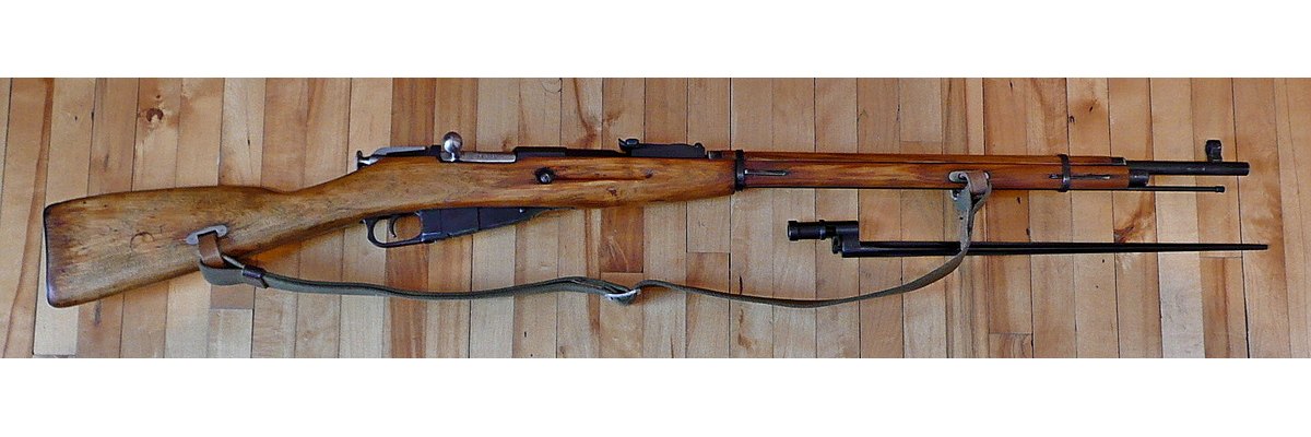 Mosin-Nagant M91/30 bolt-action rifle with sling and bayonet