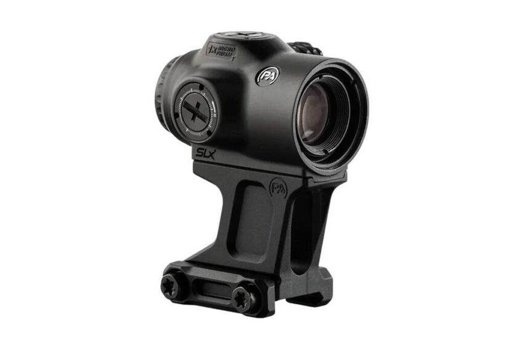 Primary Arms SLx 1x MicroPrism prism scope on its riser mount