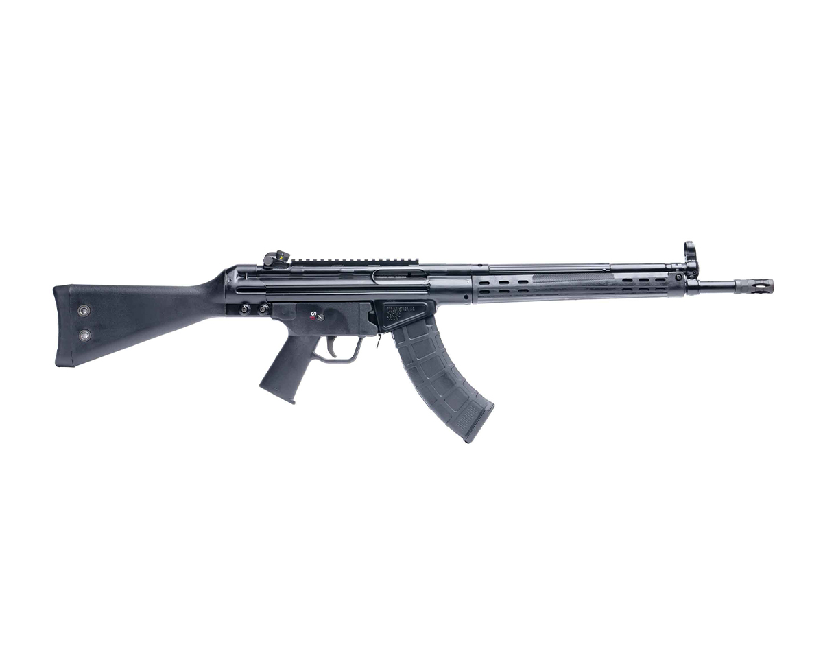 PTR 32 KFR 7.62x39 roller-delayed rifle right side with an AK-pattern magazine