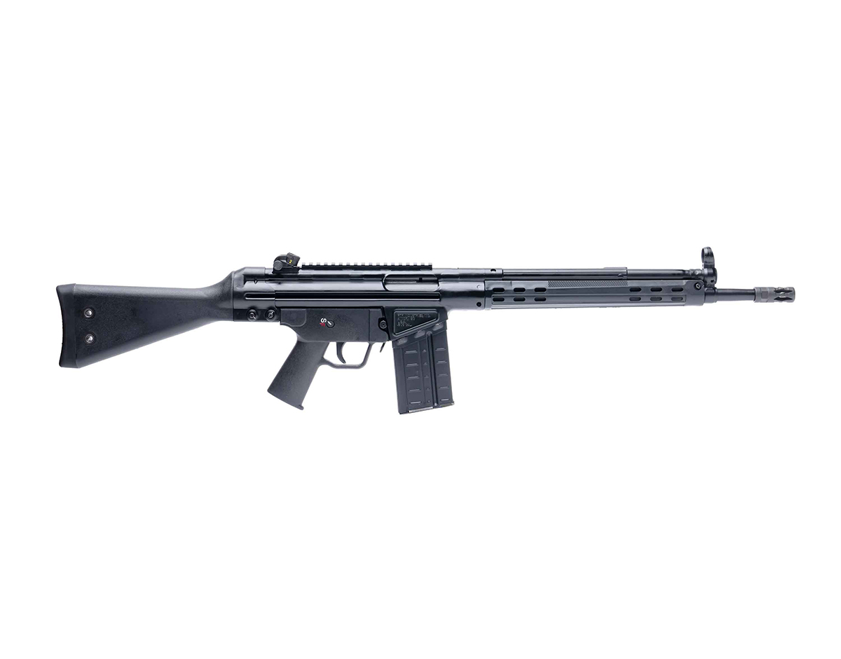 PTR A3SK 16-inch .308 rifle right side, all black with welded rail