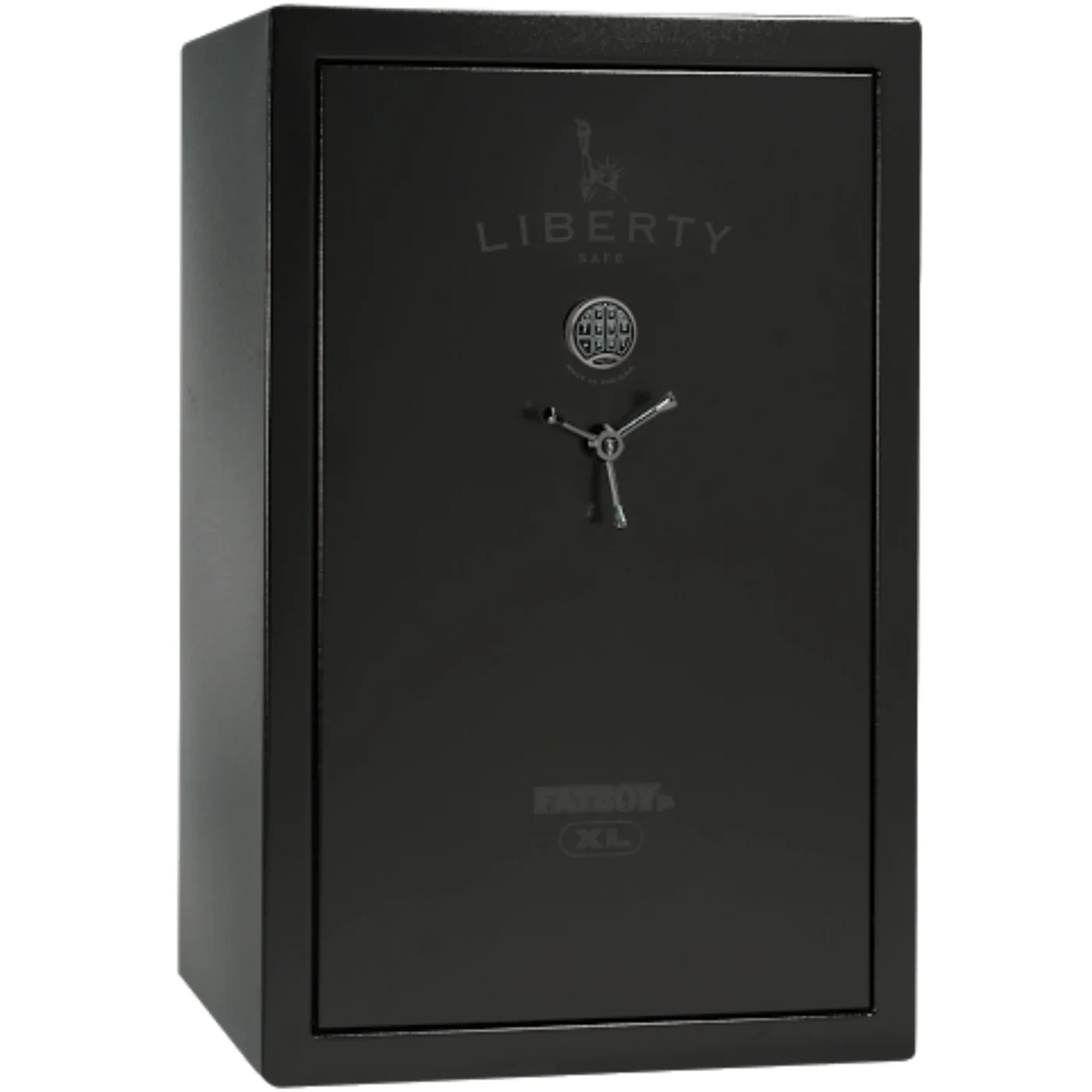Liberty Fatboy XL gun safe, a heavy full-size safe with a spoked handle and electronic keypad