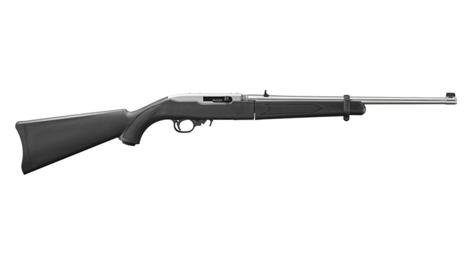 Ruger 10/22 Takedown semi-automatic .22 LR rifle with black synthetic stock and stainless barrel