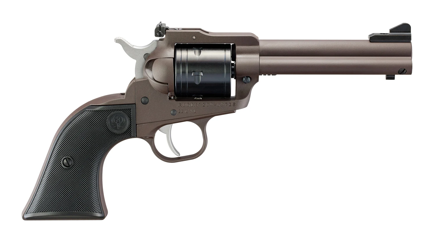 Ruger Super Wrangler 250th Anniversary model 2071 with a 4.62 inch barrel in dark bronze Cerakote