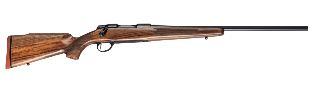 Sako 90 Hunter bolt-action rifle with oiled walnut stock and blued barrel
