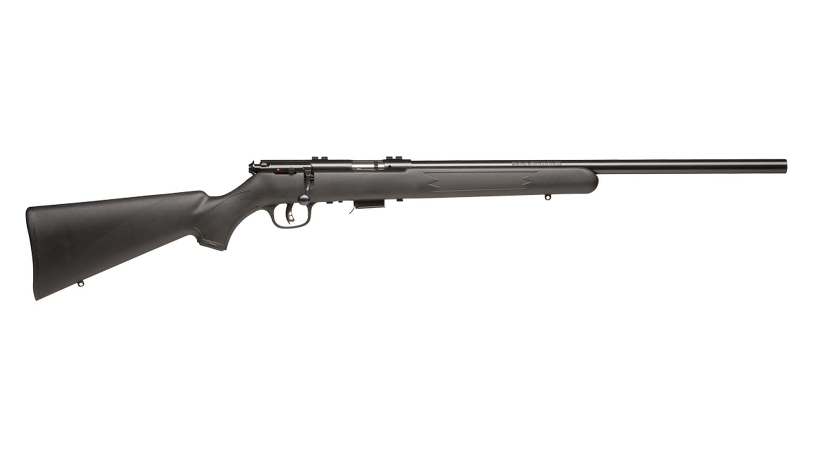 Savage 93R17 FV bolt-action .17 HMR rifle with black synthetic stock and 21-inch barrel