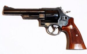 Smith & Wesson Model 29 .44 Magnum classic revolver with wood target grips