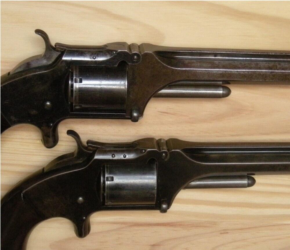 Two Smith & Wesson Model No. 2 Army .32 rimfire tip-up revolvers