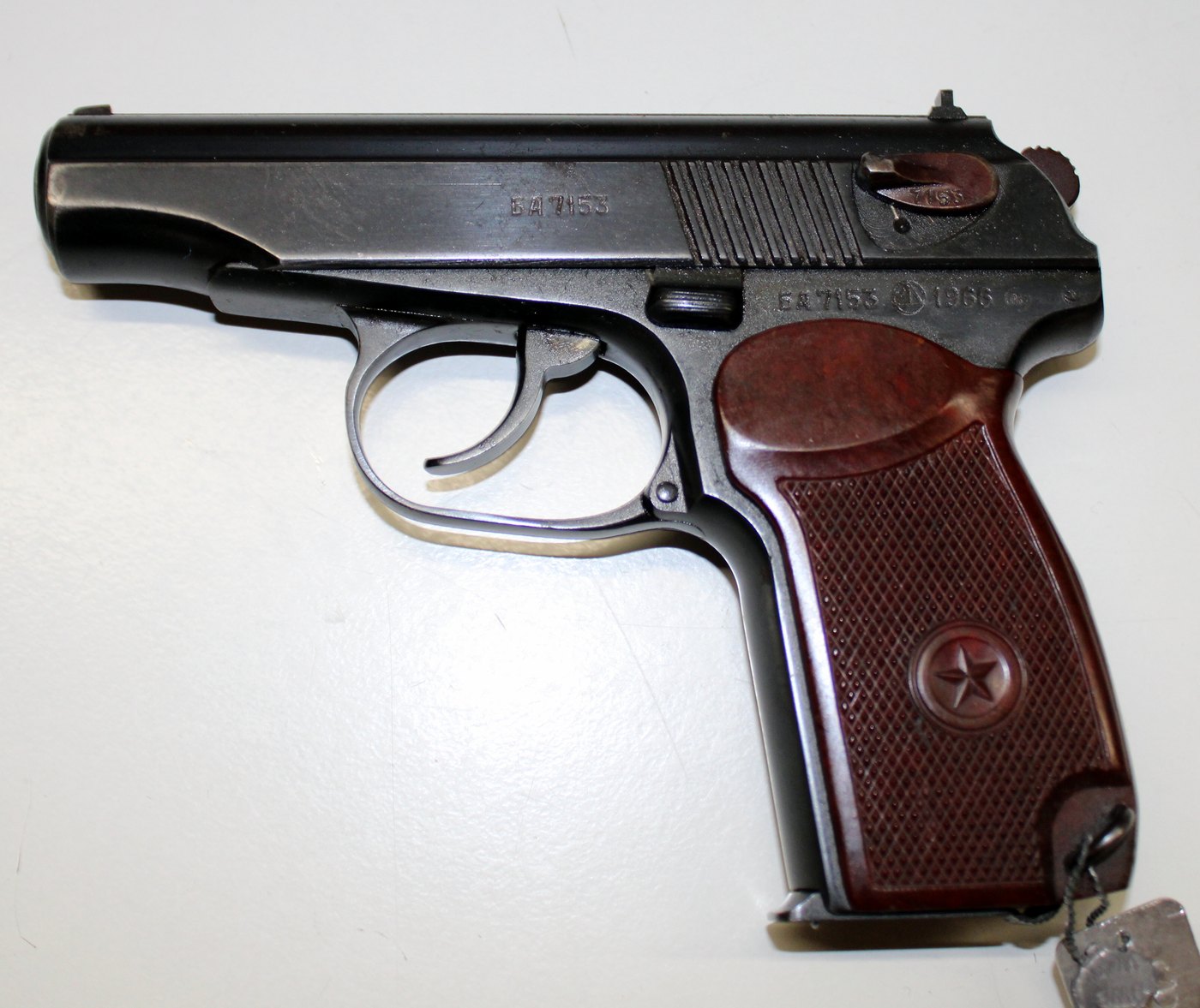 Left side of a 1966 Soviet Makarov PM pistol, the same design as the Bulgarian surplus pistols sold today