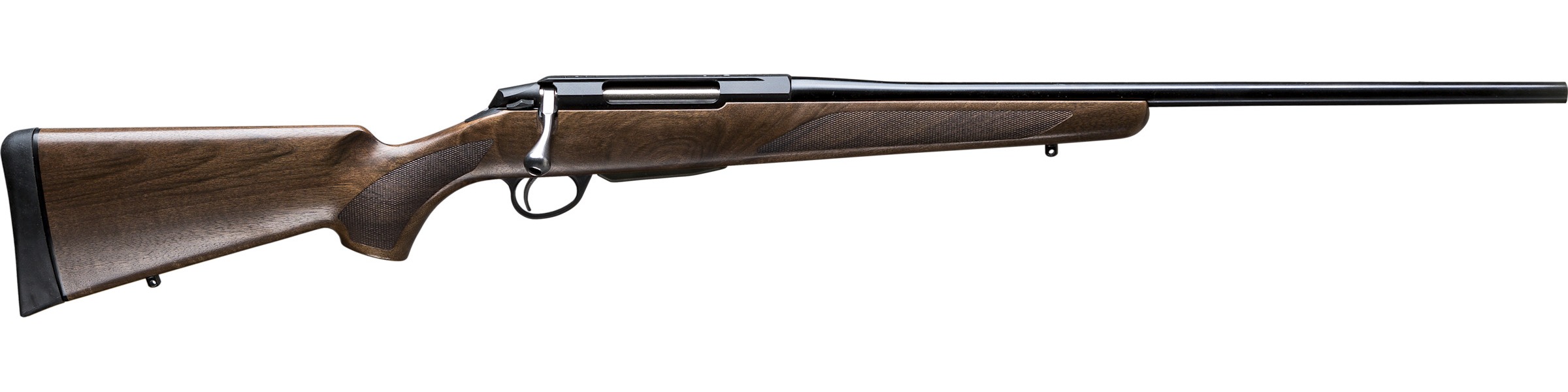 Tikka T3x Hunter bolt-action rifle with oiled walnut stock and blued barrel