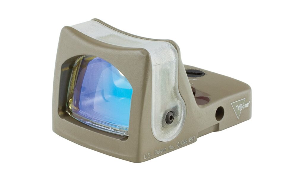 Trijicon RMR Dual-Illuminated in flat dark earth, with the fiber optic collector on top