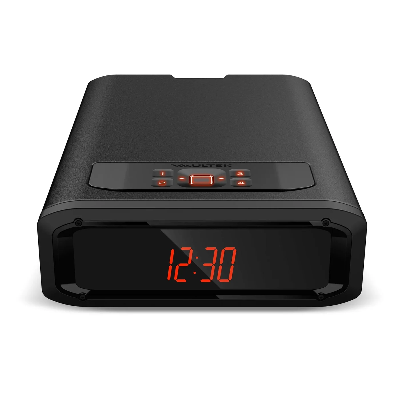 Vaultek Essential Smart Station DS2e with a front-facing LED clock and four-button keypad