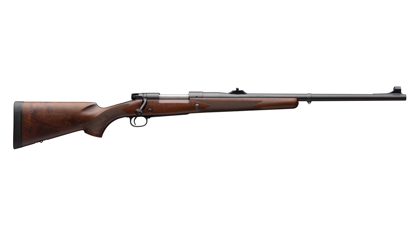 Winchester Model 70 Safari Express .458 Winchester Magnum bolt-action rifle with walnut stock and open sights