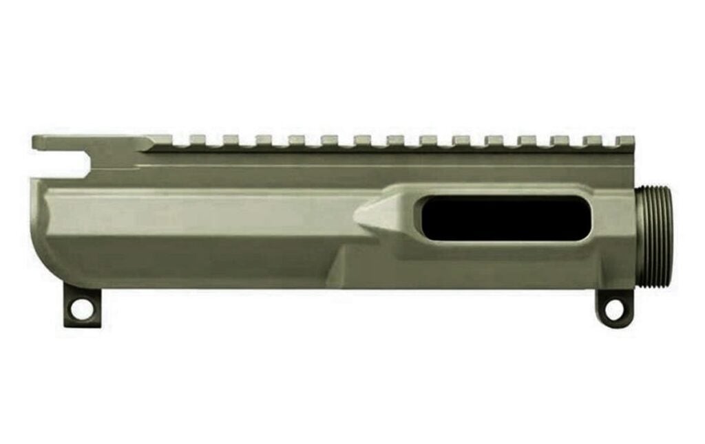 Aero Precision EPC-9 threaded upper receiver with last round bolt hold open in OD green anodized
