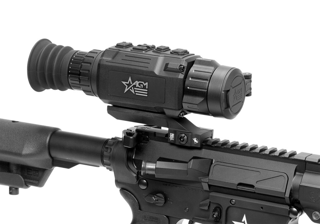 AGM Rattler V2 25-256 thermal scope mounted on the top rail of an AR-15