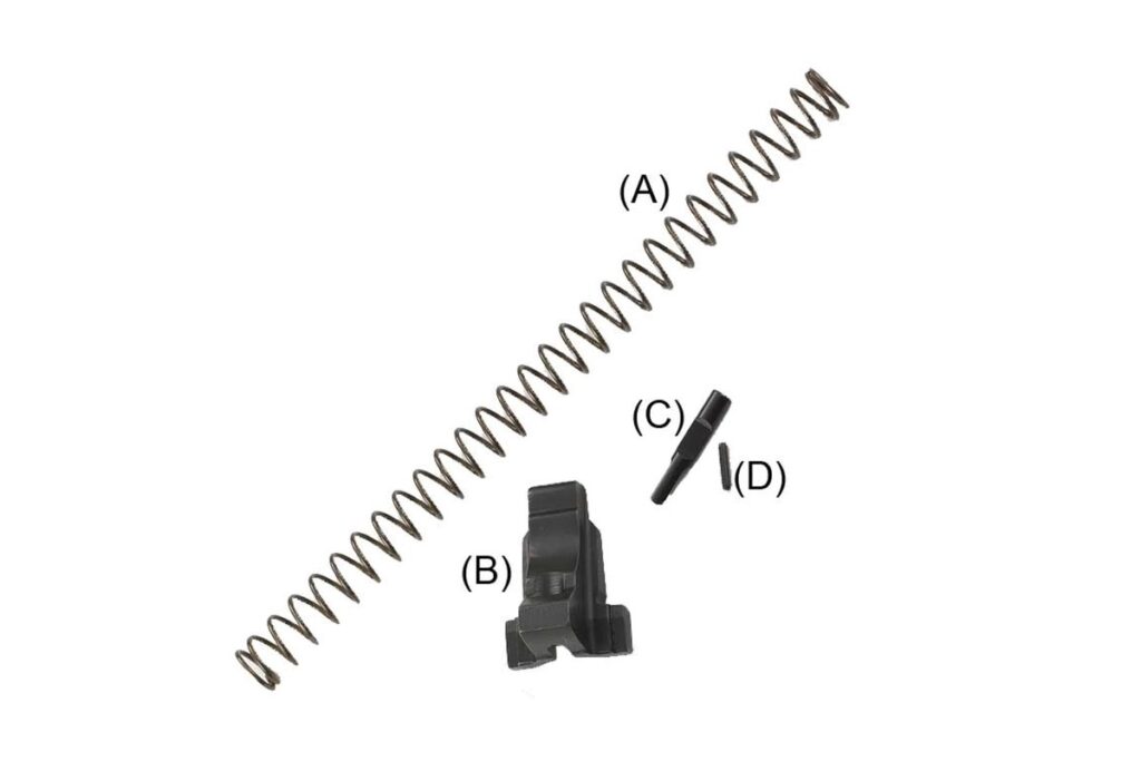 Beretta 92 third generation locking block kit with recoil spring, block, plunger and pin