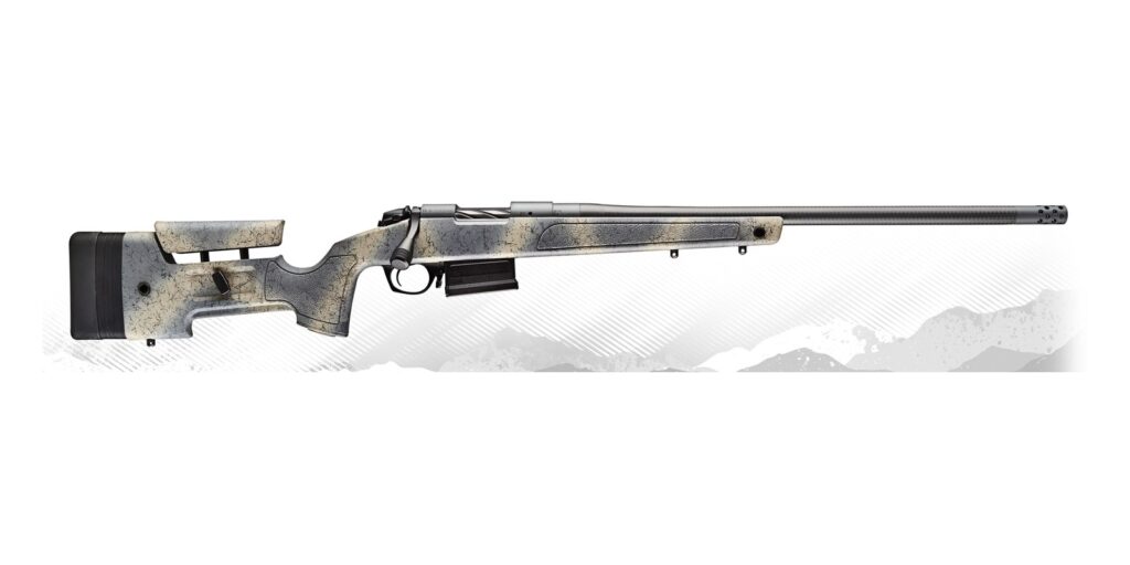 Bergara B-14 Wilderness HMR Carbon with camo mini-chassis stock and CURE carbon fiber barrel, side view