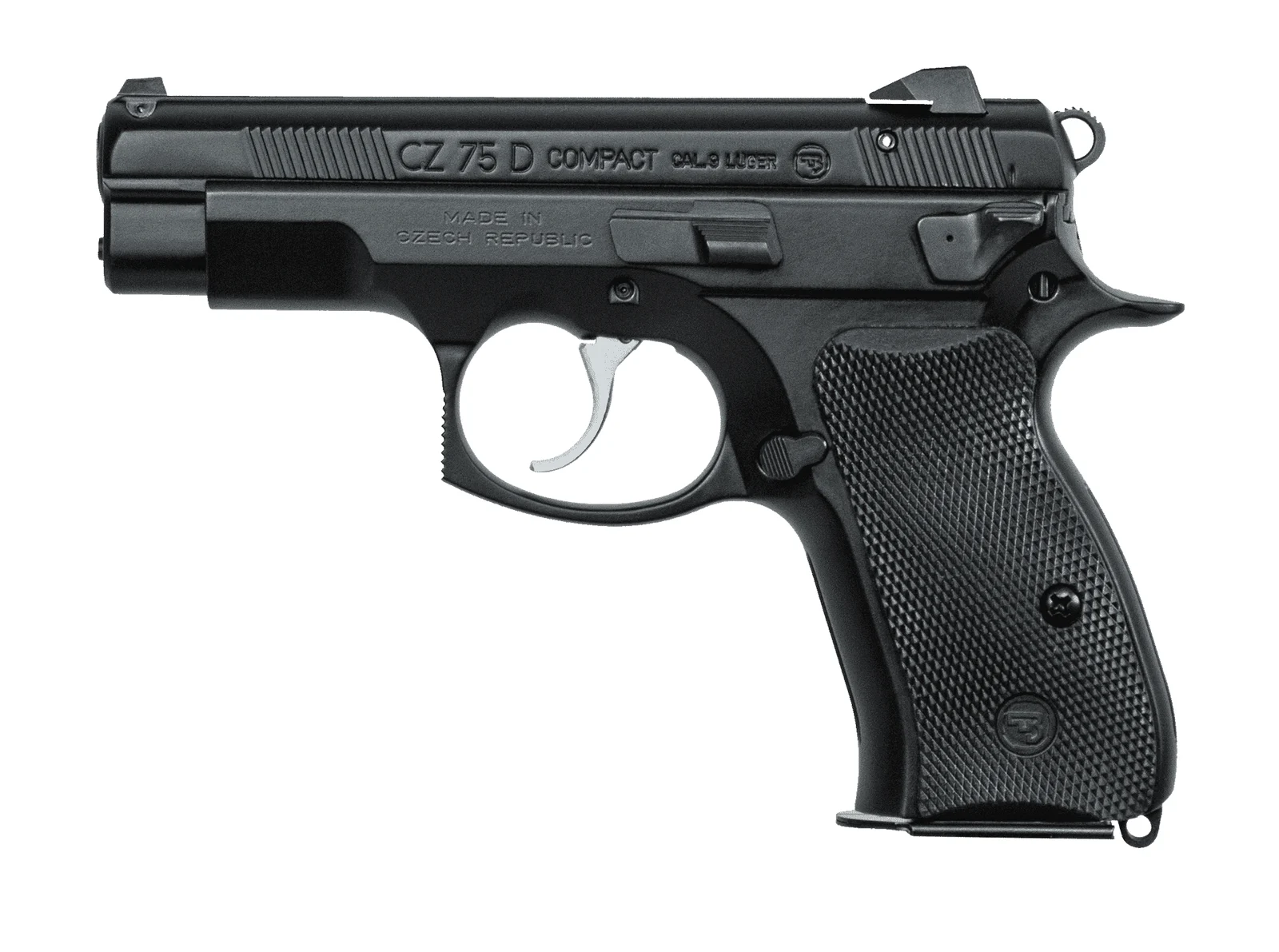 CZ 75 D PCR Compact, the lighter P-01 sibling without an accessory rail, left side