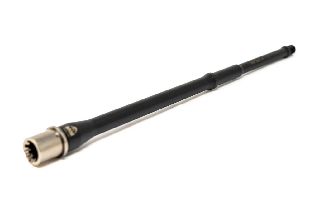 Faxon Match Series 16 inch Gunner profile .223 Wylde AR-15 barrel with nickel Teflon extension