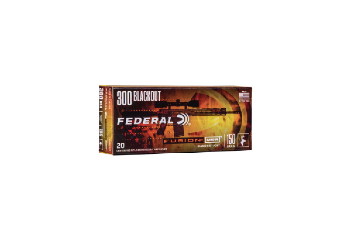 Federal Fusion MSR 300 Blackout 150 grain bonded soft point ammo box