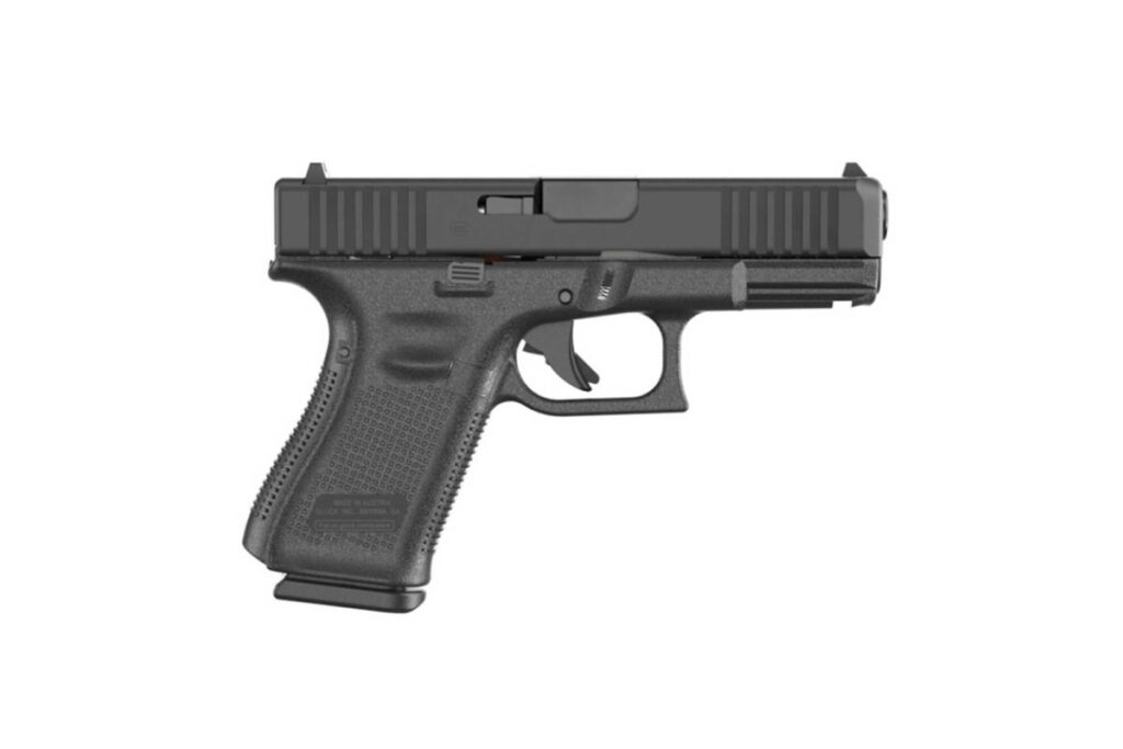 Glock 23 V .40 S&W compact pistol right side with front slide serrations