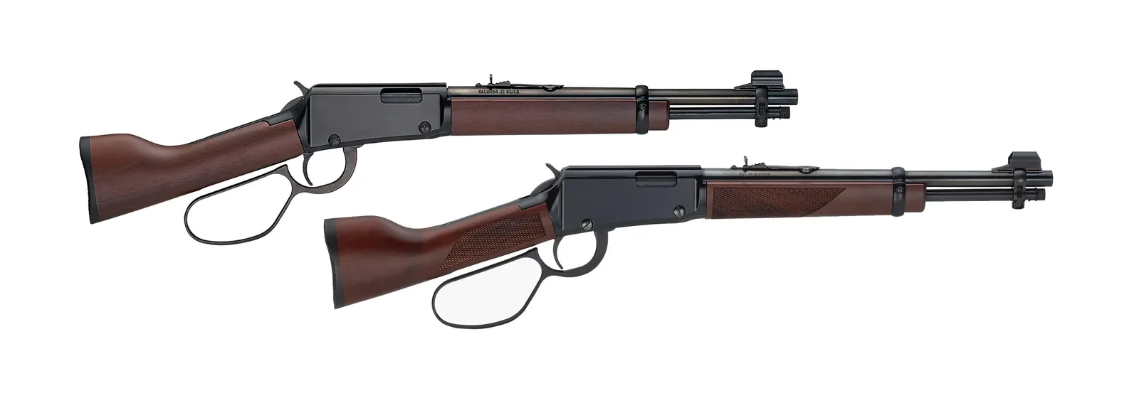 Henry H1 Mare's Leg pistols in .22 S/L/LR with plain walnut and .22 Magnum with checkered walnut, right side, Henry Repeating Arms photo
