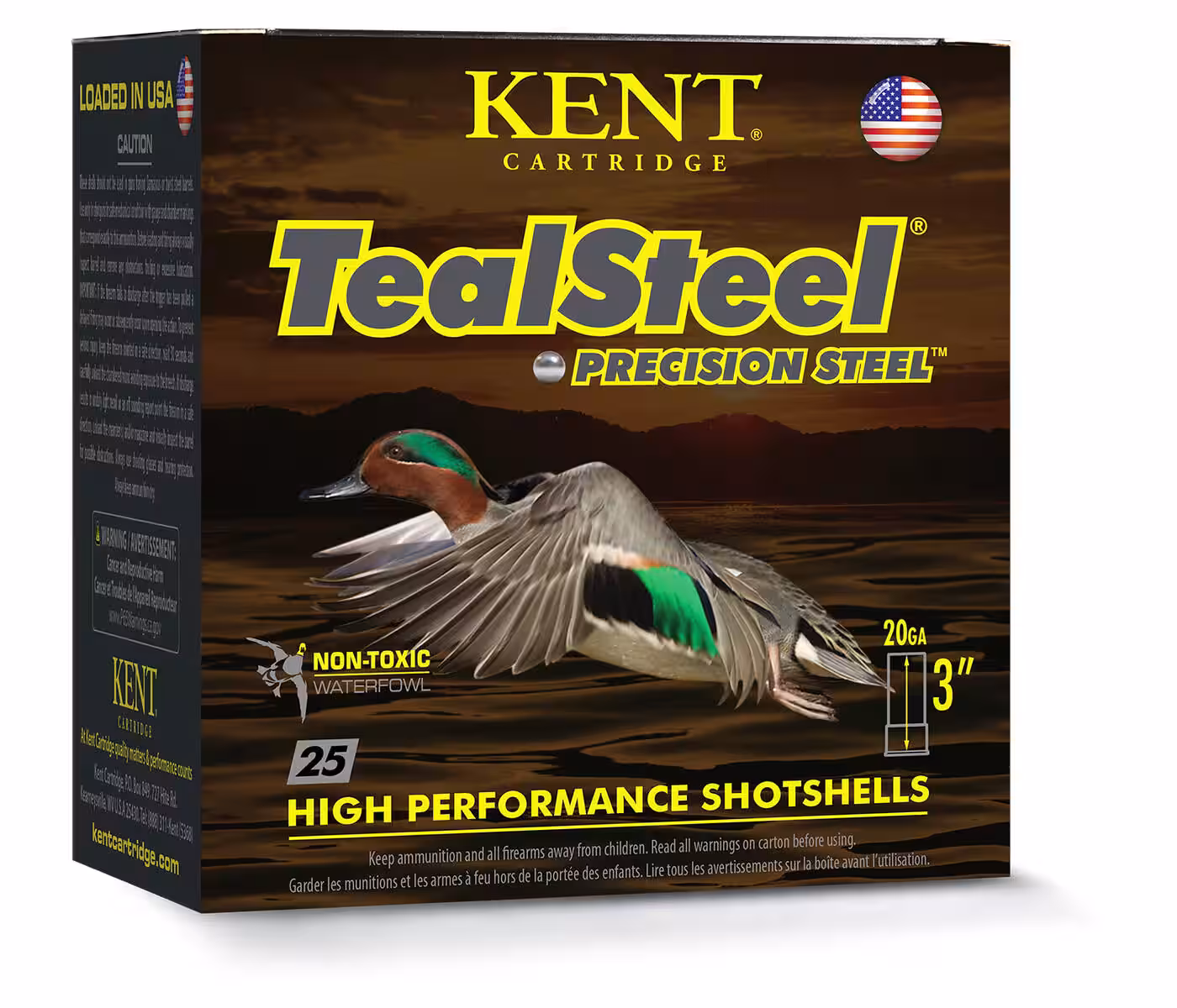 Kent Cartridge TealSteel 20 gauge 3 inch shotshell box, one of five product lines named in the recall