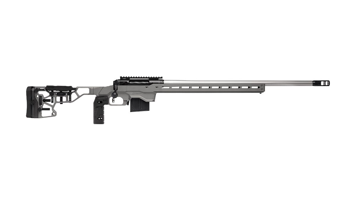 Savage 110 Elite Precision chassis rifle with stainless barrel and muzzle brake