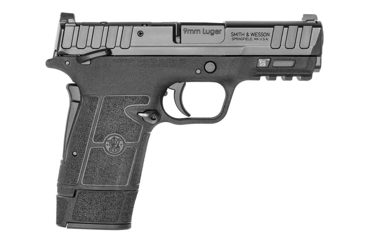 S&W Equalizer right side with the 15 round extended magazine inserted