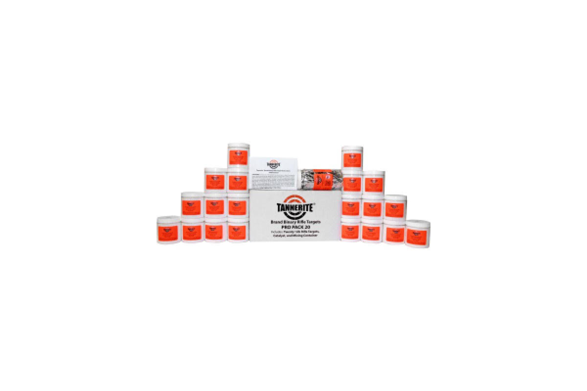 Tannerite Pro Pack 20 box with twenty half-pound binary rifle target jars