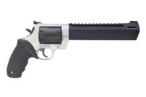 Taurus Raging Hunter .350 Legend 8 3/8-inch revolver, right side, ported black shroud and stainless frame