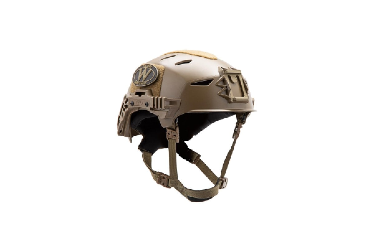 Team Wendy EXFIL LTP bump helmet in coyote with Rail 3.0 side rails