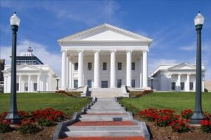 The Virginia State Capitol in Richmond, where SB 749, the assault firearm sales ban now tied up in court, was passed