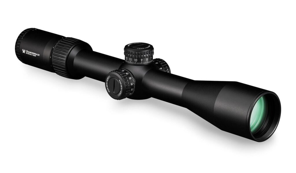 Vortex Diamondback Tactical 4-16x44 FFP riflescope with exposed turrets, the cheapest first focal plane line in the Vortex range