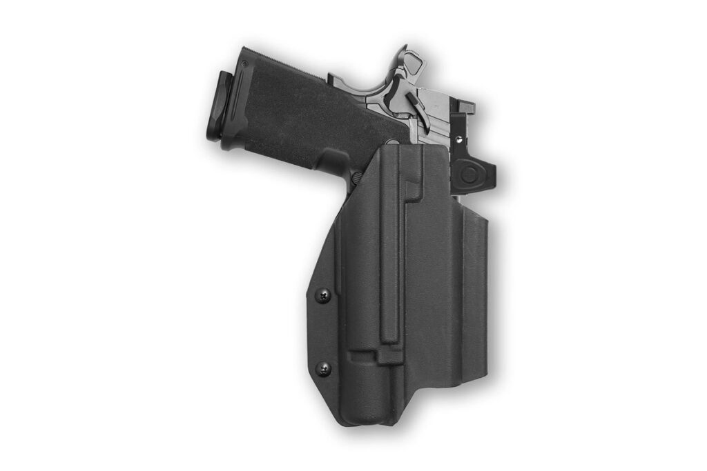 We The People Kydex OWB holster for a Springfield 1911 DS Prodigy with a weapon light and red dot