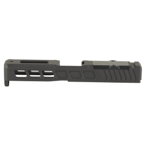 Zaffiri Precision ZPS.3, Optics Ready Stripped Slide, RMR Footprint, Lightening Cuts, Cerakote Finish, Armor Black, For Glock 19 Gen 5, Includes Black Anodized Optics Plate Cover and Screws ZPS.3.19.G5.BLK