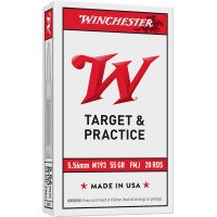 Winchester USA Centerfire Rifle Ammunition Q3131,5.56 NATO, ( 223 Remington), Full Metal Jacket, 55 GR, 3270 fps, 20 Rd