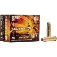 Federal Fusion 357 Magnum Ammo 158 Grain Jacketed Soft Point Box of 20