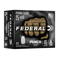 FEDERAL AMMO Personal Defense 25 ACP 45gr Punch Hollow Point Ammunition | 20 Rounds