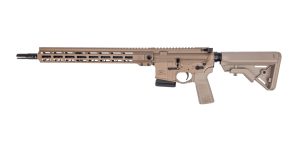 PSA "Sabre" Forged 16" 5.56 Nitride Mid-Length 5.56 15" Sabre QD Rail B5 Bravo Rifle, Cerakote FDE - California