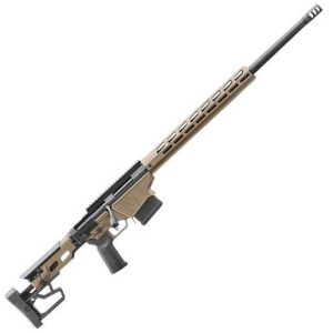 Ruger Precision 338 Lapua Magnum Smoked Bronze Cerakote Bolt Action Rifle - 24in - Tan