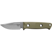 Benchmade Mini Bushcrafter Fixed Blade Knife 3.38" Drop Point CPM S30V Stonewashed Blade G-10 Handle OD Green