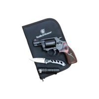Smith & Wesson Model 360 357 Magnum Revolver EDC Kit with Charcoal/Ruby Wood Grips