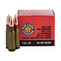 RED ARMY STANDARD 7.62x39 124Gr FMJ Steel Case 20rd