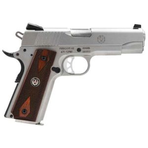 Ruger SR1911 Commander 45 Auto (ACP) 4.25in Low Glare Stainless Pistol - 7+1 Rounds - Gray Fullsize