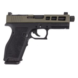 PSA Dagger Full Size - S 9mm, Pistol with SW1 RMR RearSight Slide, Sniper Green, Threaded Barrel, with Black Frame