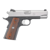 Ruger SR1911 Lightweight Commander Style 45 ACP SAO 4.25 7 Round Hardwood Grip Stainless Slide Pistol