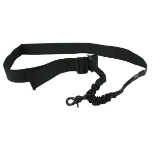 TacFire SL001B Single Point Sling 1.25 in W x 20 in-30 in L Adjustable Double Bungee Black Nylon Webbing for, Rifle/Shotgun