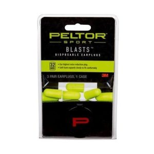Peltor Sport Blasts Disposable Earplugs 3Pair Pack Neon Yellow 10/Case