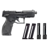 Taurus TX-22, Semi Automatic .22LR Pistol, 4.1" Threaded Barrel, TORO, Includes (3) 16rd Mags & (2) 22rd Mags, Black Polymer - 1-2TX22P141-5XMAG