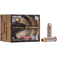 Federal Premium Personal Defense 357 Magnum Ammo 158 Grain Federal Hydra-Shok Jacketed Hollow Point Box of 20